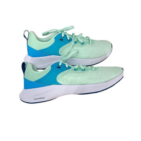 Under Armour Womens Charged Breathe TR3 Mint Green & Blue‎ Running Shoes Size 10 - Picture 1 of 8